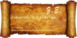 Zakariás Eliána névjegykártya